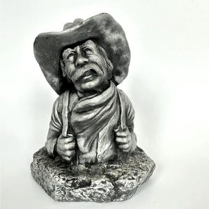 Rare “Howdy” Pewter Cowboy Signed Bust Statue Richard Fuller Limited‎ Edition